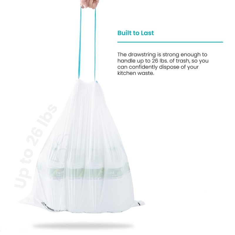 Home Zone Living 12 Gallon Kitchen Trash Bags with Drawstring