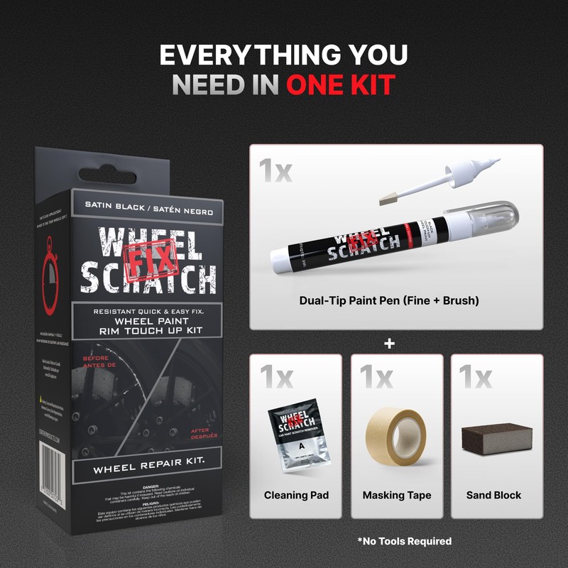 Wheel Scratch Fix® Matte Black Rim Touch Up Paint, Wheel
