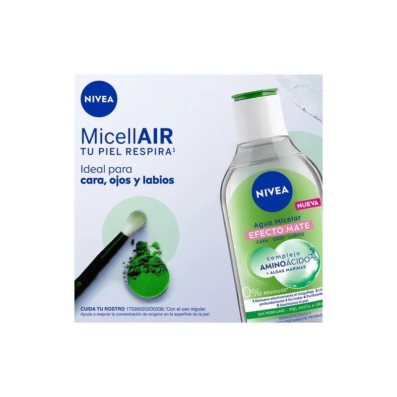 Agua Micelar Nivea Efecto Mate Complejo Aminoácido 400 Ml