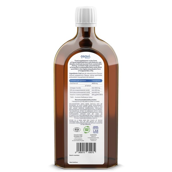 OSAVI Osavi Norwegian Cod Liver Oil 1000 mg Omega 3