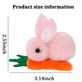 Plush Rabbit Hair Accessories, Easter Hair Pin Children, Bunny Plush Hairpin, Easter Rabbit Hairpin, Rabbit Hair Pin Children, Plush Rabbit Hair Clips, for Women and Girls (Pink)