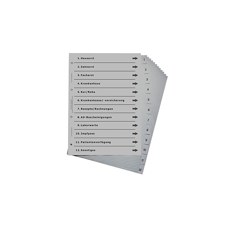 Folder Register for Doctors and Health, Sophisticated Register for DIN
