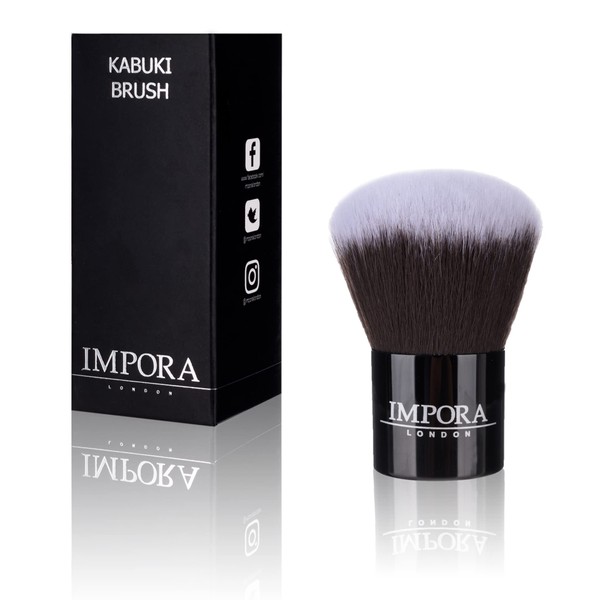 Kabuki Powder Makeup Brush by Impora London. Apply Powders, Blush, Bronzer, Foundation, Mineral Make up, Pressed Powder.