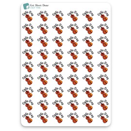 Cello Planner Stickers – 54 Vinyl Labels for Music Lessons, Concerts, Orchestra Practice, Recitals, Rehearsals, Functional Bulleted Journaling, Productivity Layouts, Scheduling Organization (1/2”)