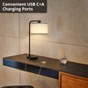 Table Lamp for Bedroom with USB C+A Ports, Fully Stepless