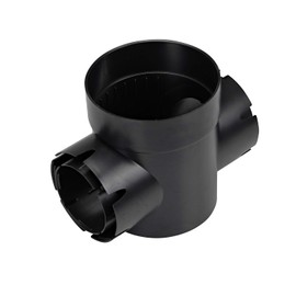 NDS 201 Round Spee-D Catch Basin Drain, 2 Outlets, Connects to 3-Inch and 4-Inch Drain Pipes, Manages Light Water Flows, 6-Inch, Plastic, Black