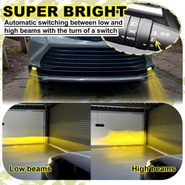 60watts/pair Led Fog Lights Fit For Toyota Sienna Tacoma 4runner LE XLE XSE Limited Platinum 2021 2022 2023 2024 Warm Amber Fog Lights Assembly (FOG LED- 2)