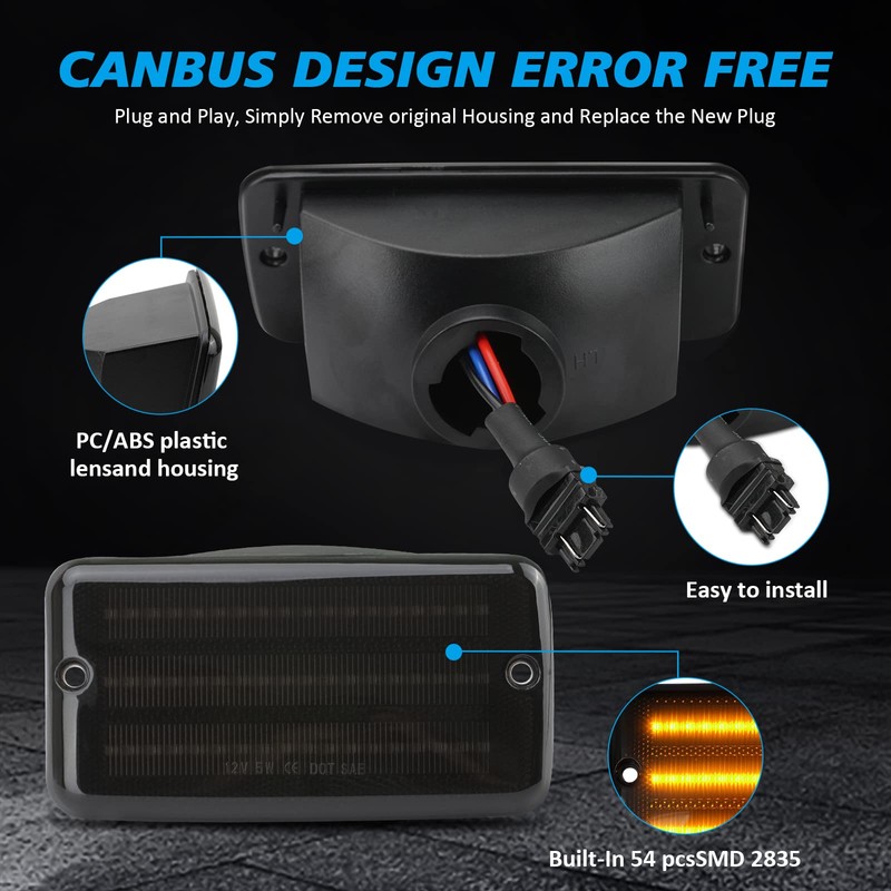 Bestview Jeep Wrangler TJ Led Sequential Front Turn Signal Lights