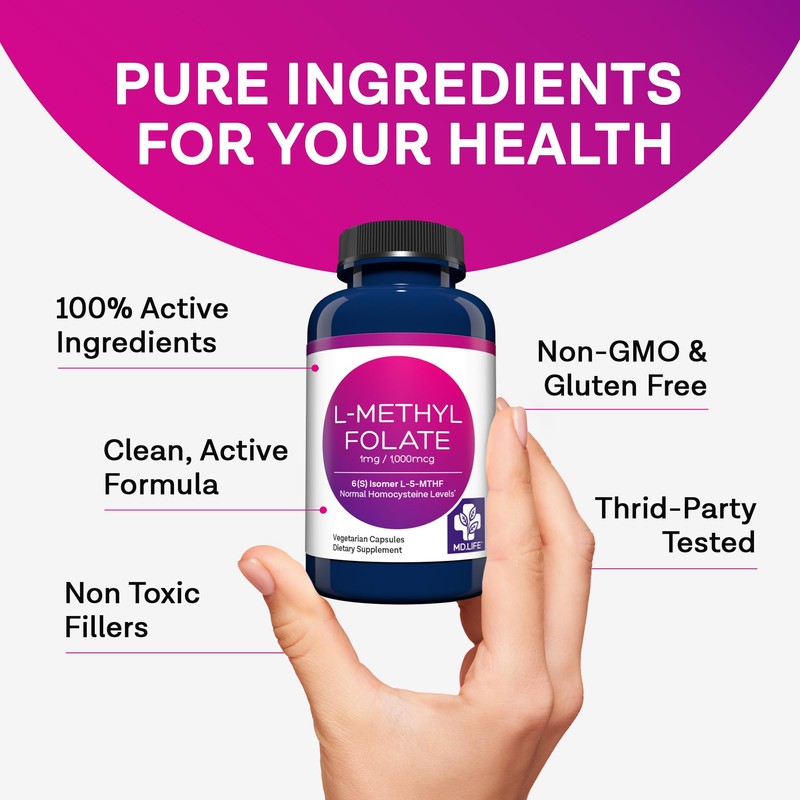MD Life L Methylfolate 1mg - Professional-Grade Active Methylfolate Supplement