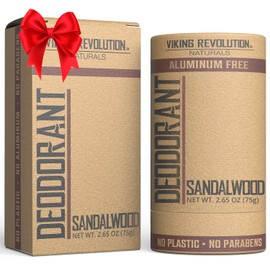 Viking Revolution Viking Revolution Sandalwood Deodorant for Men - Deodorant Men Aluminum Free with Shea Butter and Tapioca Starch - Mens Deodorant Stain- Free and Baking Soda-Free - Natural Deodorant for Men (2.65oz)