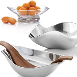 Nambe Venus Serving bowl, 15" L x 11.75" W x 4.75" H, Silver