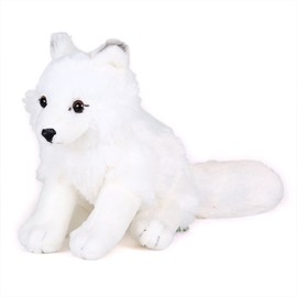 Carolata Arctic Fox Plush Toy (Sitting Series/Gentle Texture), Realistic Fox, Animal Toy, Doll, Gift, Birthday (2 Meters Ready)