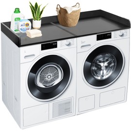 Royxen Washer Dryer Countertop, 27.4" x 54" Wood Universal Fit, Washer Dryer Topper, Laundry Room Organization, Laundry Countertop for Laundry Organization, Black