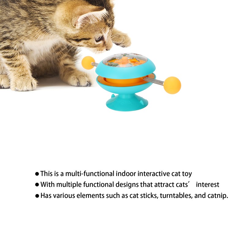 Windmill Spring Interactive Cat Catnip Toy Funny Cat Turntable Teasing