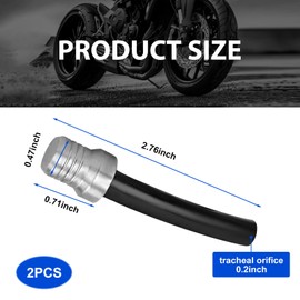 Zikefest 2PCS Gas Cap Vent Tube, Valve Vent Breather Hose Tube, CNC One-Way Tank Vent Tube with Aluminum Cap, for ATV Quad 4 Wheeler, Off-Road Motorcycle (Silver)