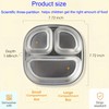 FeBohao Stainless Steel Baby Plate Divided Suction Plate with 3