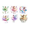6 Piece 6"x6" Ballerina Fairies Floral 100% Cotton Panel Squares