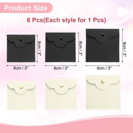 sourcing map 2 Pcs Mini Jewelry Pouch, Small Microfiber Jewelry Bags Soft Package Gift Storage Bag Travel for Women Rings Necklace Bracelet, White/Black