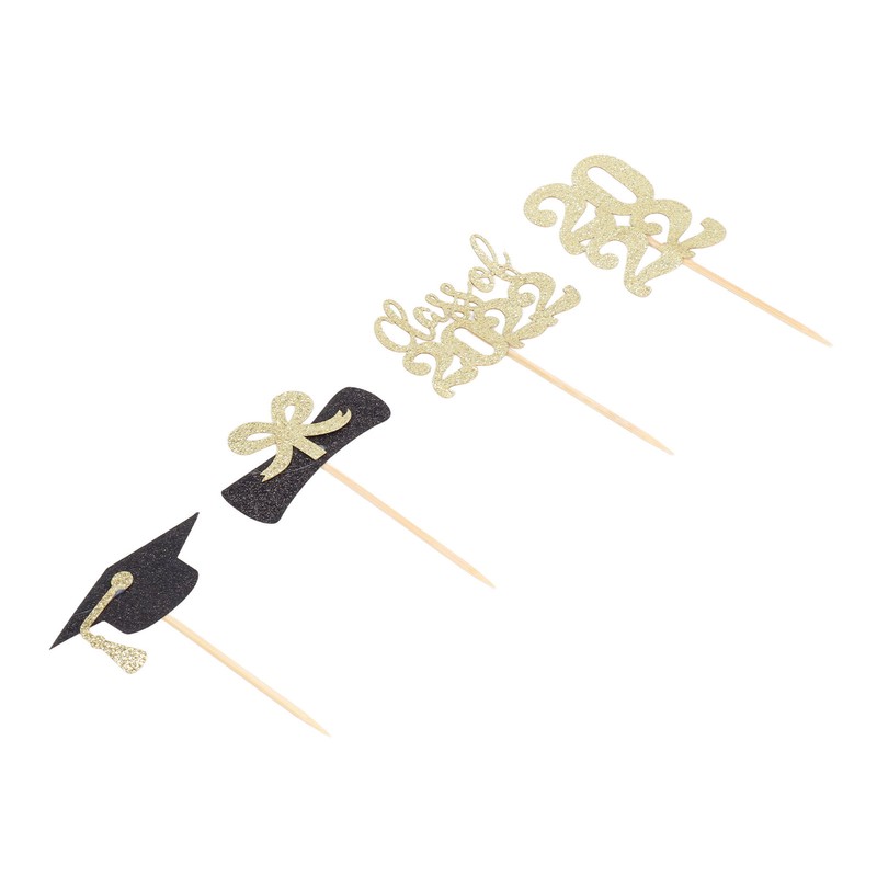 9Sets 2022 Graduation Cupcake Toppers Glitter Alphabet Numbers Diploma Bachelor