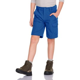 CQR Kids Youth Hiking Cargo Pants, UPF 50+ Quick Dry Convertible Zip Off Pants, Outdoor Camping Pants, Shenandoah Santorini Blue, X-Large