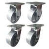 4 Heavy Duty Caster Set 4" 5" 6" All Steel