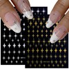 12 Sheet Star Nail Stickers 3D Self-Adhesive Star Nail Decals