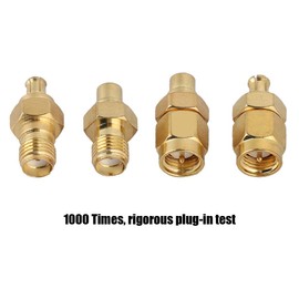 ASHATA MCX SMA Adapter, 4-Piece MCX to SMA Adapter Nickel Plated Brass 50 Ohm Impedance for Antenna Radio, Anti-Corrosion RF Coaxial Adapter SMA to MCX Coaxial Female Connector