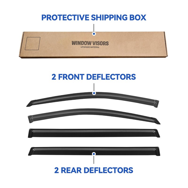 Window Visors Rain Guards Shield for 2004-2009 Toyota Sienna, Window