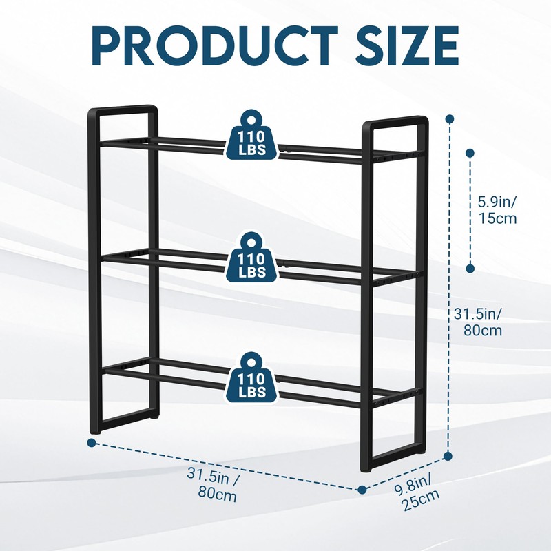 3 Tier Dumbbell Rack, 330 lb Capacity Weight Rack for