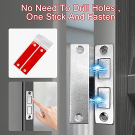 EUZUXU 4 Pack Cupboard Door Magnets, Ultra Thin Magnetic Door Catch, Invisible Cupboard Door Magnets, for Kitchen Closet Sliding Door Magnet Closure