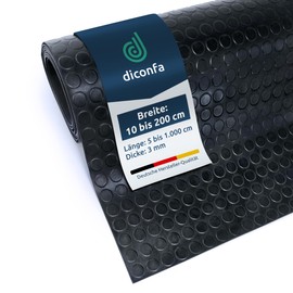 diconfa Rubber Mat 3 mm Choose – Width 0.1 m to 2 m – Length 0.05 m to 10 m – Selection 0.3 m x 0.3 m (300 mm x 300 mm) – Sold by the Metre Rubber Mats Non-Slip Mat Workshop Garage Industry