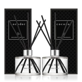 COCODOR Signature Reed Diffuser Set/Black Cherry / 6.7oz /2 Pack/Home Fragrance Diffuser, Oil Scent Diffuser for Bathroom Shelf Decor