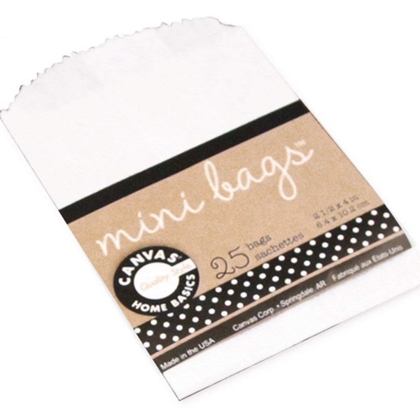 Canvas Corp Mini Gift Bags: White