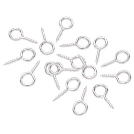 Sliver Screw Eye Pins Hooks in 200pcs,Small Eyelet Screws,6 * 13mm Mini Metal Goat's Eye Screws,Eye Bolts Screws for DIY Jewellery Making