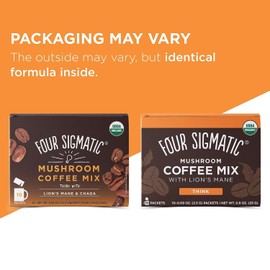 Four Sigma Mushroom Mix Coffee Lion's Mane and Chaga, Pack of 3 Medium Roast