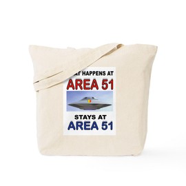 CafePress AREA 51 Tote Bag Reusable Natural Beige Canvas Shopping Bag