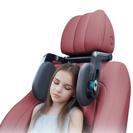 YOHOPE 2025 Upgrade Version Headrest Car Kids Breathable Memory Foam 360° Rotatable 3-Point Connection Adjustable Seat Headrest Car Headrest for Sleeping on Long Travel