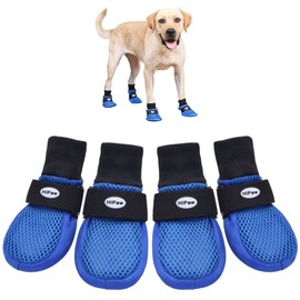 Hipaw Breathable Dog Shoes for Medium Large Dogs,Comfortable Dog Boots with Non-Slip Soles,Paw Protectors for Cold or Hot Pavement,Dog Booties for Hardwood Floors Daily Walking