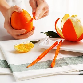 2 Pcs Orange Peeler Tools Citrus Peel Cutter Plastic Easy Fruit Vegetable Slicer Lemon Peeler Opener Remover Fruit Tools Kitchen Accessory Knife Cooking Tool Kitchen Gadget Peelers Graters and Slicers