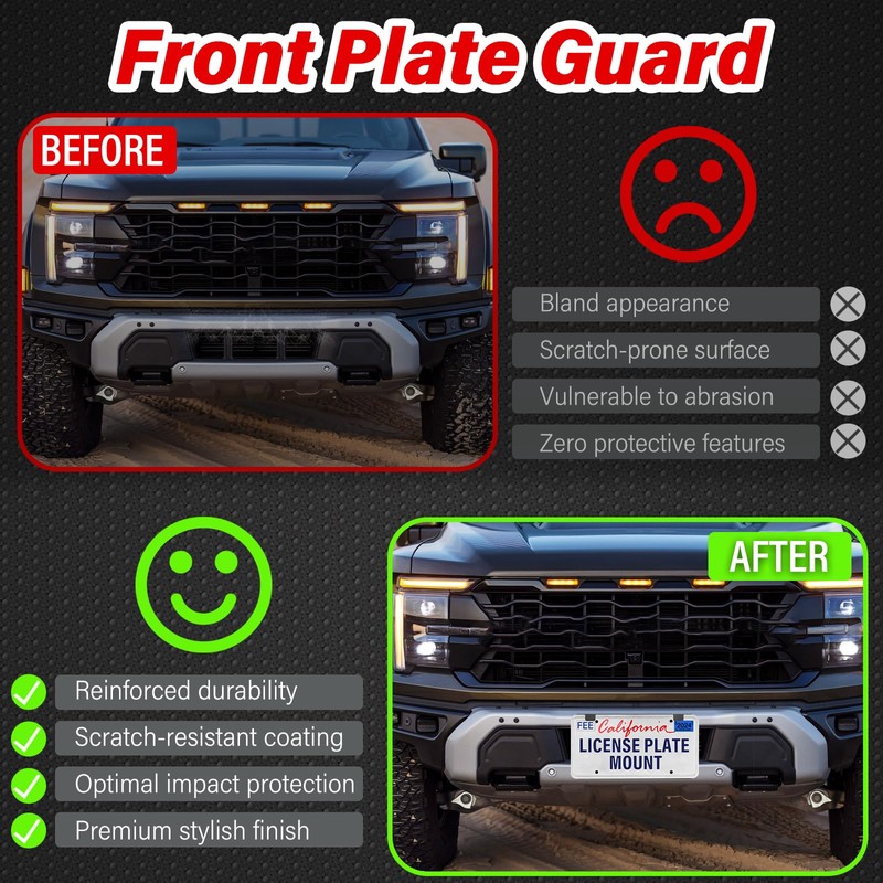 Heavy-Duty ABS Front License Plate Bracket – License Plate Holder
