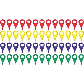 StickerTalk Basic Colors Map Pointer Vinyl Stickers, 1 Sheet of 52 Stickers, 0.25 inch by 0.5 inch Each