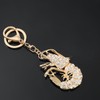 [CALLARON] 2pcs Rhinestone Shrimp Keychain Inlay Keychain Cambal Keychain Shrimp