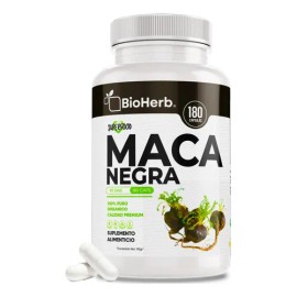Maca Negra 100 Pura Bioherb 180 Cápsulas Suplemento                                                                                                   