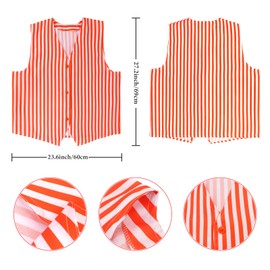 Kyson 6 Pieces Barbershop Quartet Costume-Carnival Barker Costume-Vintage Circus Costume-1920s Roaring Costume for Adult (Orange)