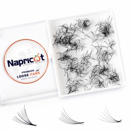 500 Promade Fans - 5D 0.05 Size 10mm Curl CC, Napricot Volume Premade Eyelash Fans Extension - Promade Lash Fans for Eyelash Extensions, Middle Stem, Fluffy, Soft - 2 Pairs Eye Pads Lash Extensions