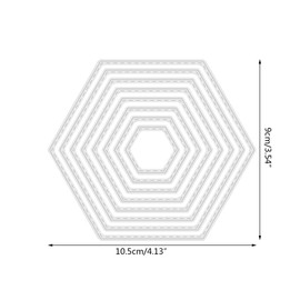 BUZHI 8 Pieces Hexagon Background Cutting Dies Metal Hexagon Die Embossing Stencils for Thanksgiving Christmas Greeting Card Paper DIY Craft Decoration