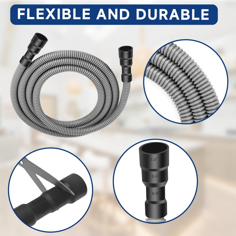 10 Ft Dishwasher Drain Hose Extension Corrugated and Flexible Dishwasher
