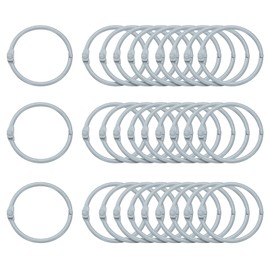 sourcing map 50pcs Binder Rings 1.5 Inch Loose Leaf Binder Ring Metal Book Rings Colorful Loose Leaf Rings for Index Cards Keychain Key Notebook Rings for Home Office, Grey