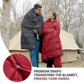 KingCamp Camping Blanket Lightweight Outdoor, Travel Blanket Multifunctional Warm, Sleeping Blankets Ultralight with Snap Button, Sleeping Quilt for Picnics Beach Camping Hiking Car Indoor