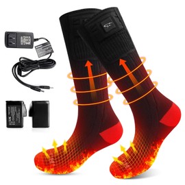 Heated Socks Rechargeable Electric Settings - for Men Women,Upgraded 7.4V Socks with Battery,3 Heat Setting Washable Winter Warm Socks Feet Warmers for Skiing Walking Driving Riding